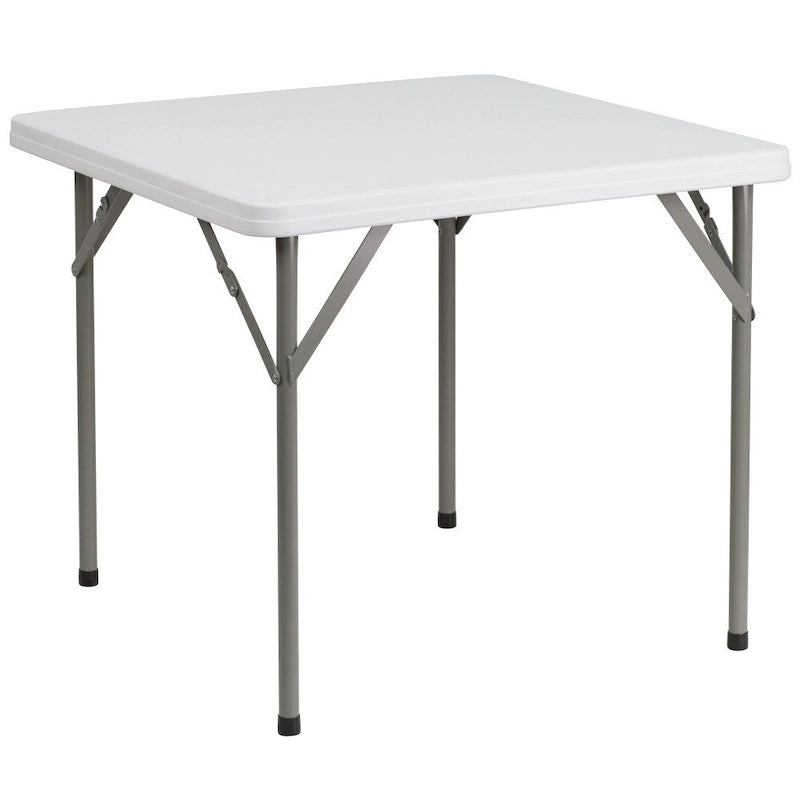 Table pliante carrée en plastique de 2,85 pieds - Table pliante pour événement - 34,25P x 34,25L x 29,5H