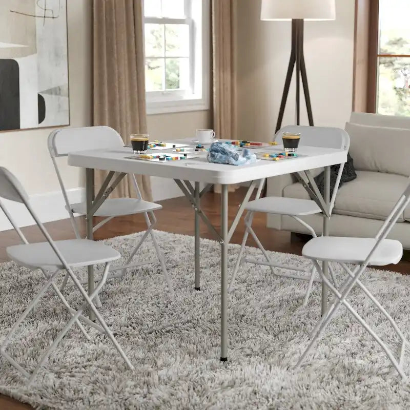 Table pliante carrée en plastique de 2,85 pieds - Table pliante pour événement - 34,25P x 34,25L x 29,5H