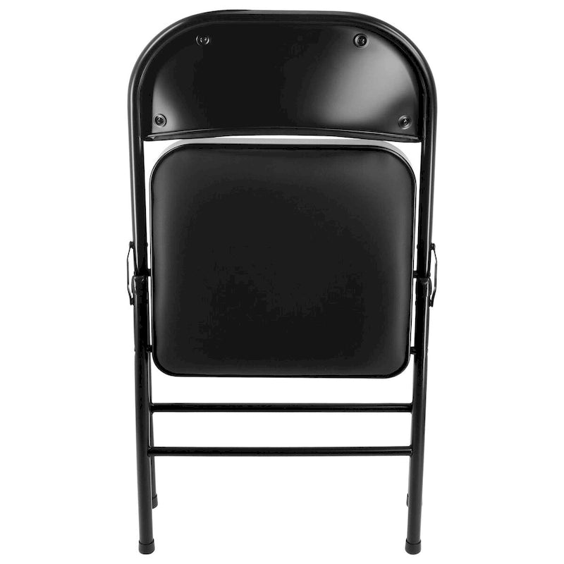 Lot de 4 chaises pliantes en métal avec assises rembourrées, noires