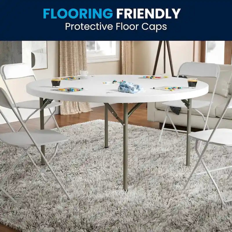 Table de réception pliante ronde en plastique de 1,5 m avec surface épaisse de 5 cm