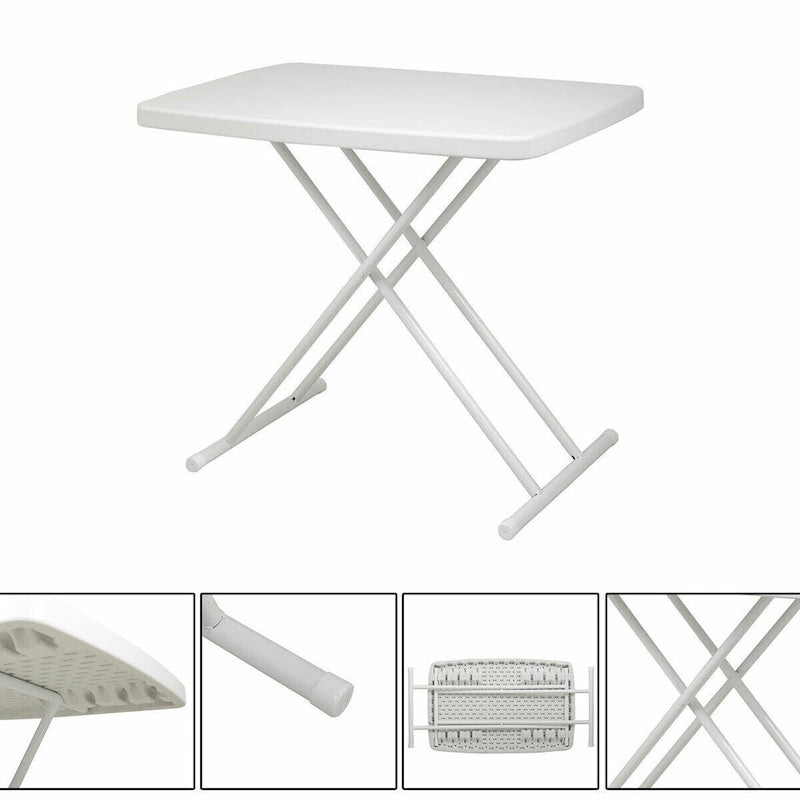 Table pliante 30x20 pouces relevable pique-nique camping salle à manger rectangulaire blanche
