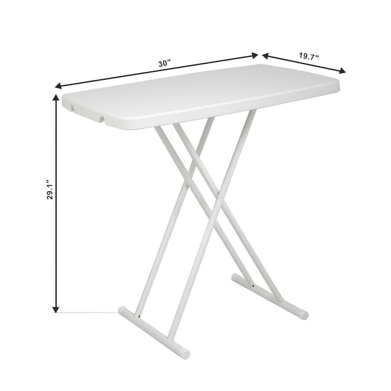 Table pliante 30x20 pouces relevable pique-nique camping salle à manger rectangulaire blanche