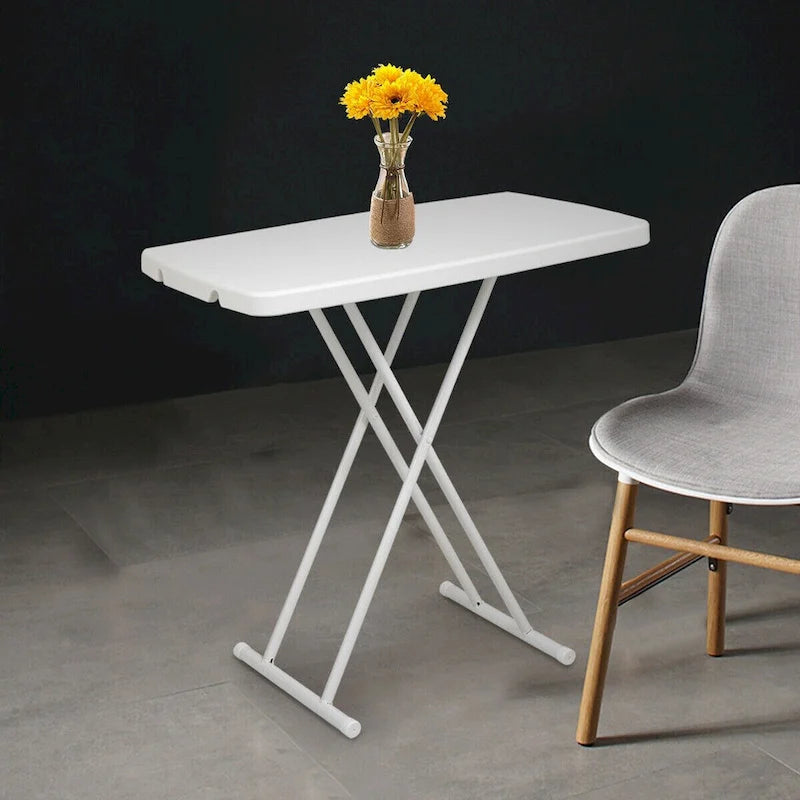 Table pliante 30x20 pouces relevable pique-nique camping salle à manger rectangulaire blanche
