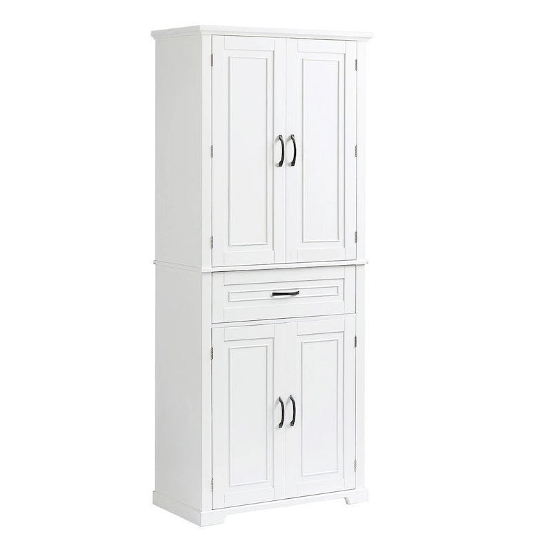 Meuble de salle de bain de 76,2 cm (30 po) de largeur x 40,6 cm (16 po) de profondeur x 182,9 cm (72 po) de hauteur avec portes, tiroir et étagères réglables