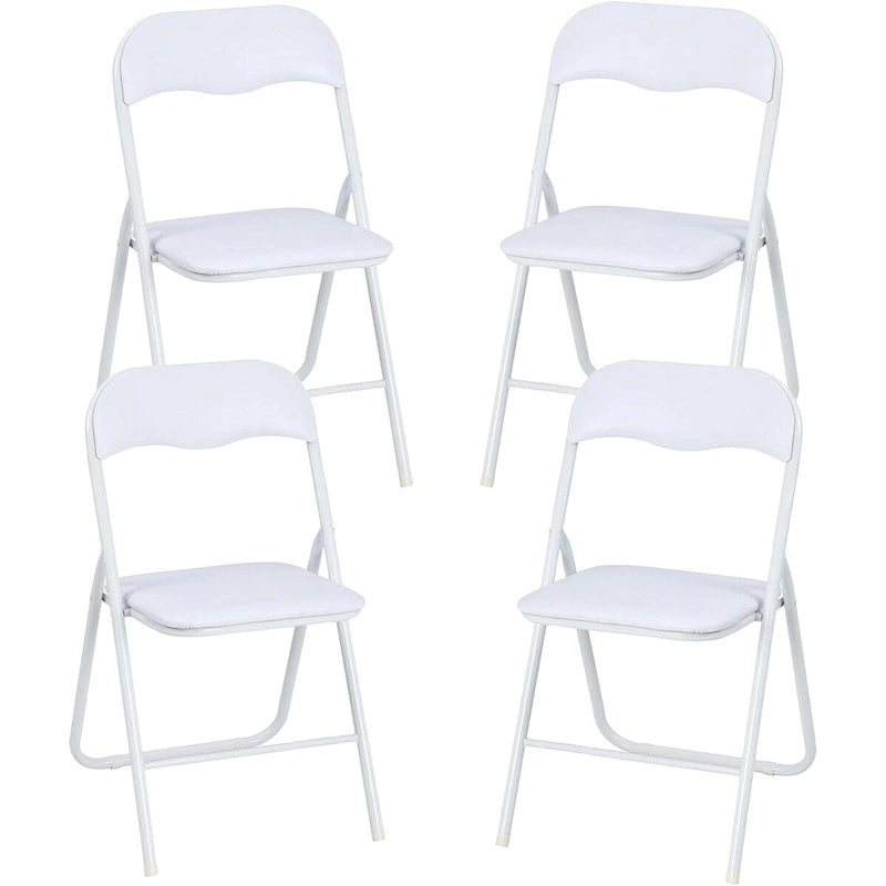 4 chaises pliantes avec coussin et patins antidérapants