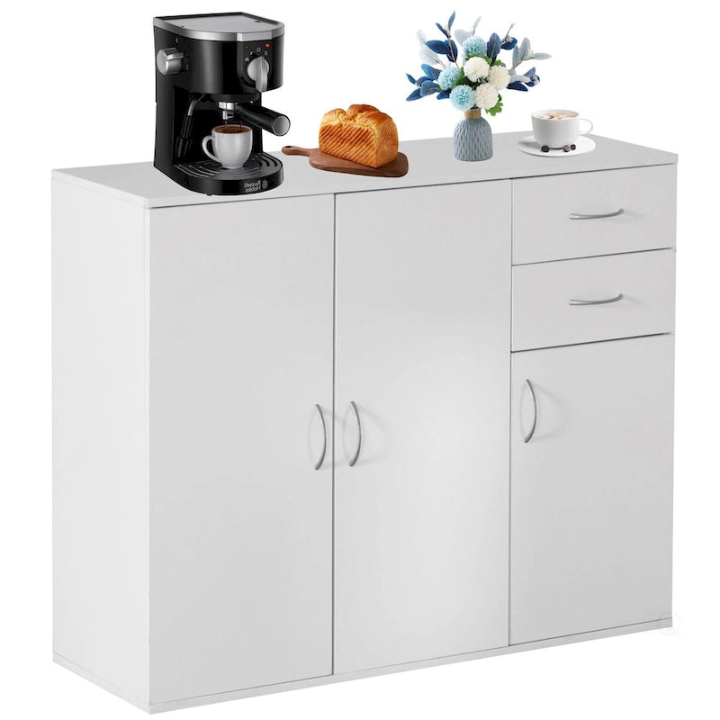 33 Meuble Buffet Vaisselier avec Rangement, Plateau Spacieux, Grands Tiroirs et Étagère Ajustable - Organiseur et Rangement de Cuisine