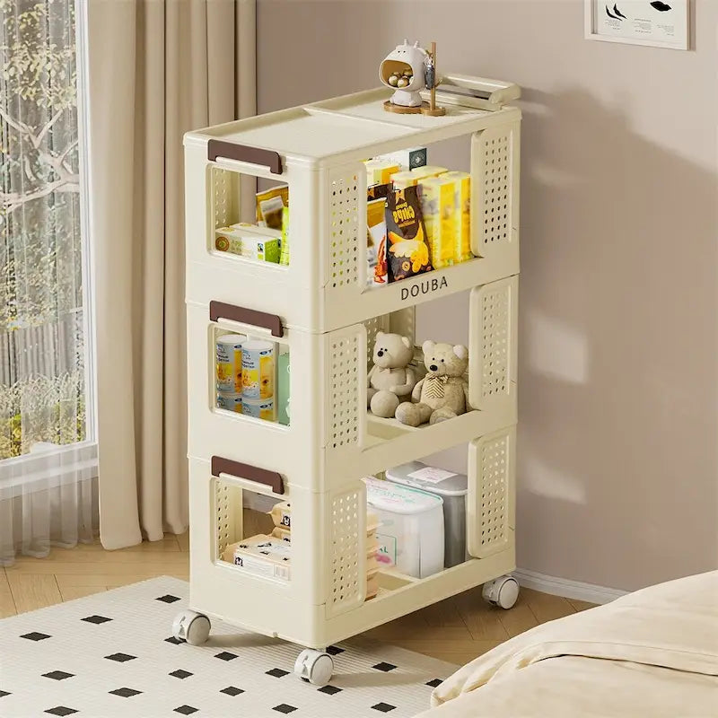 Chariot de rangement de cuisine à 3 niveaux, Organisateur de rangement roulant multifonctionnel