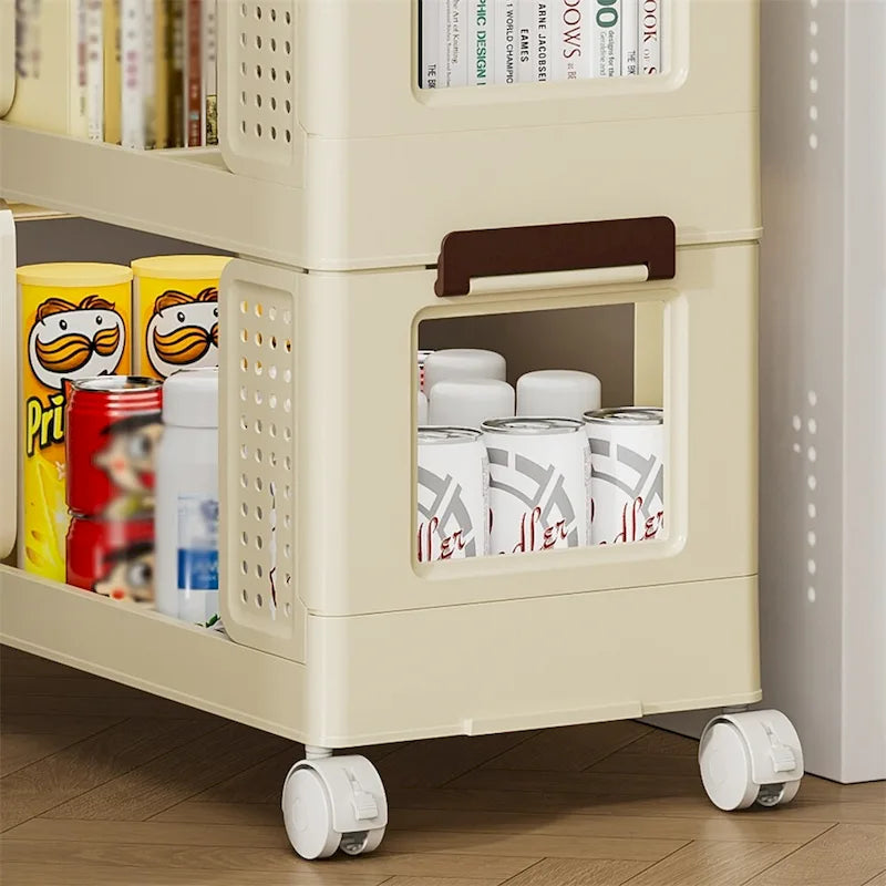 Chariot de rangement de cuisine à 3 niveaux, Organisateur de rangement roulant multifonctionnel